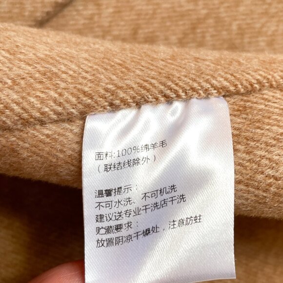 Meilleur Moment Double Breasted Wool Coat Coffee Tan Size XS - Picture 7 of 11